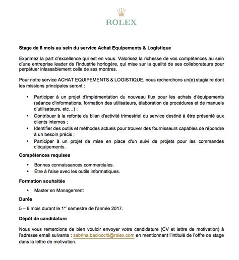 lettre de motivation pour rolex|rolex en ligne.